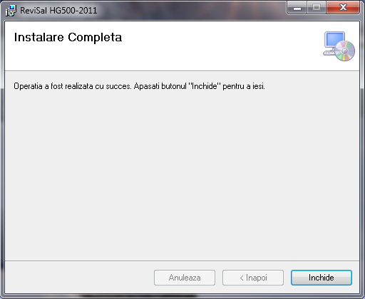 Pas5 instalare aplicatie revisal
